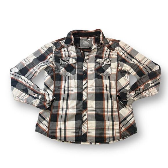 BKE Athletic Fit Snap Button Top Size Medium - Picture 1 of 5